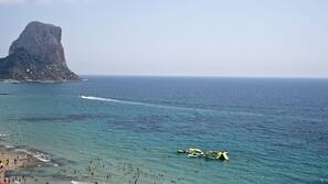 On the beach, white sand