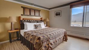 Premium bedding, pillowtop beds, desk, blackout drapes