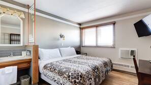 Premium bedding, pillowtop beds, desk, blackout drapes