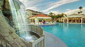 2 outdoor pools, pool umbrellas