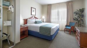 In-room safe, blackout curtains, iron/ironing board