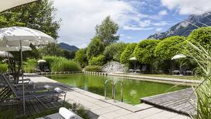 Indoor pool, outdoor pool, pool loungers