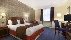Premium bedding, pillow top beds, desk, blackout curtains