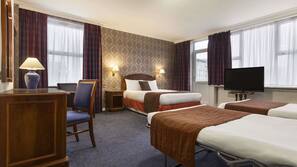 Premium bedding, pillow top beds, desk, blackout curtains