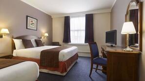 Premium bedding, pillow top beds, desk, blackout curtains