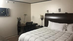 Desk, iron/ironing board, free WiFi, alarm clocks