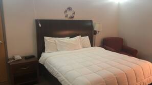 Desk, iron/ironing board, free WiFi, alarm clocks