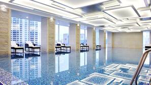 Indoor pool, open 6 AM to 10 PM, sun loungers