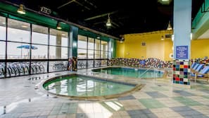 Indoor pool, seasonal outdoor pool, sun loungers