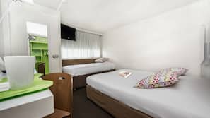Premium bedding, desk, blackout curtains, iron/ironing board