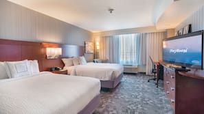 Down comforters, pillowtop beds, desk, iron/ironing board