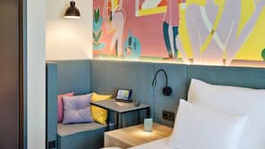 In-room safe, laptop workspace, blackout curtains, iron/ironing board
