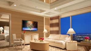 Flat-screen TV, pay-per-view films