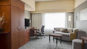 Desk, blackout drapes, iron/ironing board, cribs/infant beds