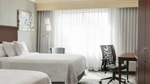 Desk, blackout drapes, iron/ironing board, cribs/infant beds