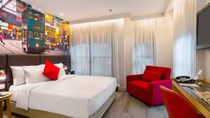 Premium bedding, in-room safe, blackout drapes, soundproofing