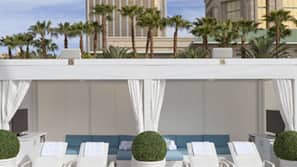 Outdoor pool, open 9:00 AM to 6:00 PM, sun loungers