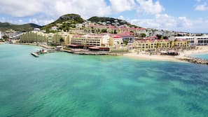 Private beach, sun loungers, beach umbrellas, beach towels