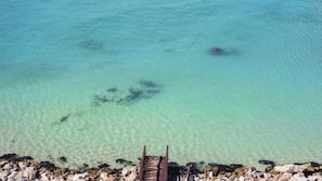 Private beach, sun loungers, beach umbrellas, beach towels