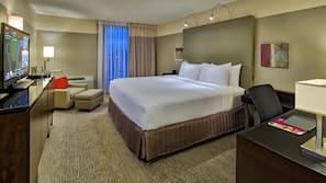 In-room safe, desk, laptop workspace, blackout curtains