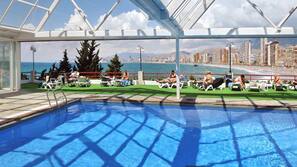 Indoor pool, pool loungers