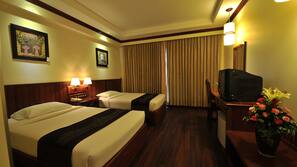 Pillow-top beds, minibar, in-room safe, desk
