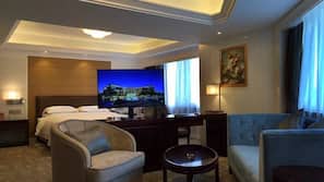 Flat-screen TV, pay-per-view films