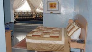 Desk, free cots/infant beds, linens