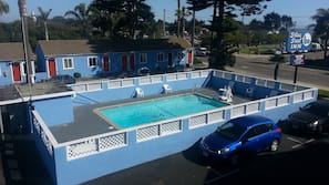 Outdoor pool, pool umbrellas