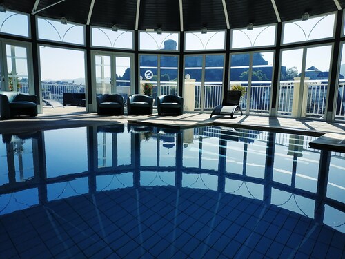 Cauterets france hotel balcony one floor up