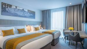 In-room safe, desk, blackout curtains, soundproofing