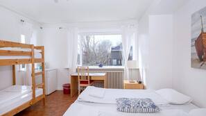 Desk, blackout drapes, free WiFi, bed sheets