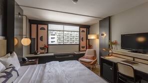 In-room safe, desk, laptop workspace, blackout drapes