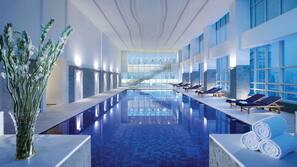 Indoor pool, pool loungers