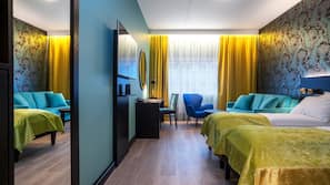 Sengetøy av topp kvalitet, minibar, safe på rommet og strykejern/-brett