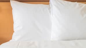 Premium bedding, desk, soundproofing, iron/ironing board