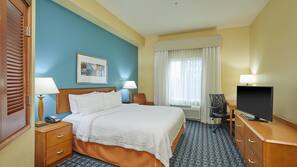 Premium bedding, desk, blackout drapes, iron/ironing board