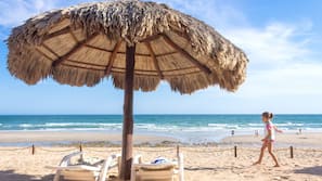 Private beach, sun loungers, beach umbrellas, beach towels