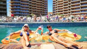 2 outdoor pools, sun loungers