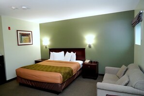 Select Comfort beds, desk, blackout drapes, iron/ironing board