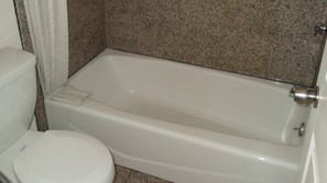 Combined shower/tub, hair dryer