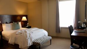 Egyptian cotton sheets, premium bedding, down comforters, minibar