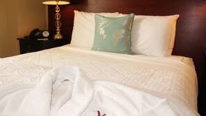 Egyptian cotton sheets, premium bedding, down comforters, minibar