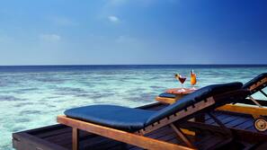 On the beach, scuba diving