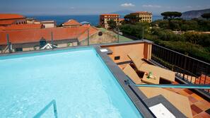 Outdoor pool, pool umbrellas