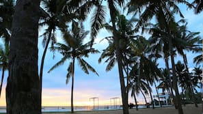 Beach nearby, white sand, free beach shuttle, sun-loungers