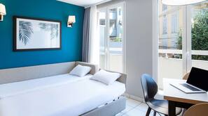 In-room safe, desk, laptop workspace, iron/ironing board