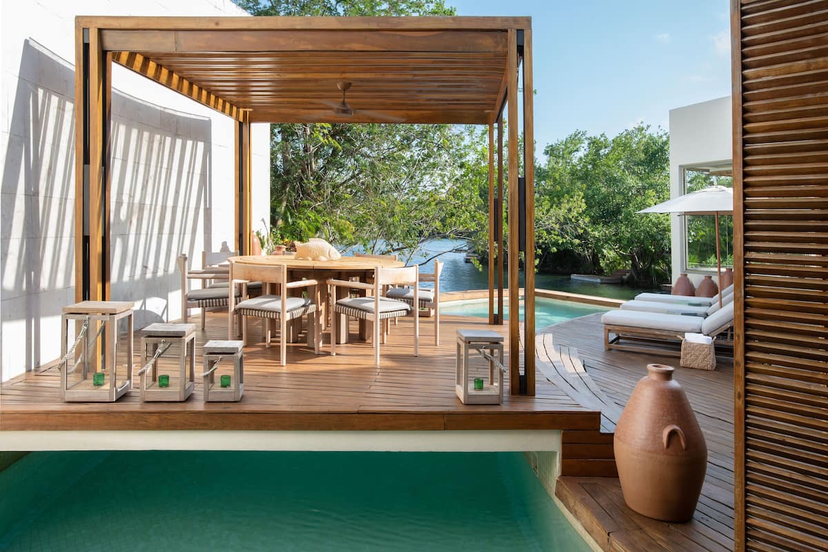 Rosewood Mayakoba Mexico overwater bungalows in Riviera Maya, Mexico