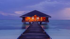 Private beach, white sand, sun-loungers, beach umbrellas