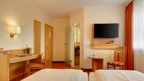 Select Comfort beds, minibar, desk, blackout curtains